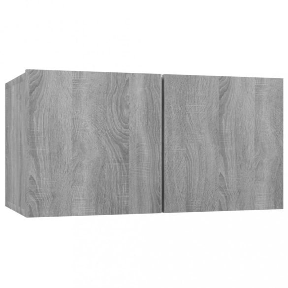 7 részes szürke sonoma színű szerelt fa TV-szekrényszett