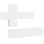 7 részes fehér szerelt fa TV-szekrényszett