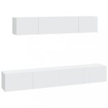 4 részes fehér szerelt fa TV-szekrényszett
