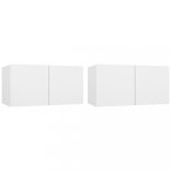 4 részes fehér szerelt fa TV-szekrényszett