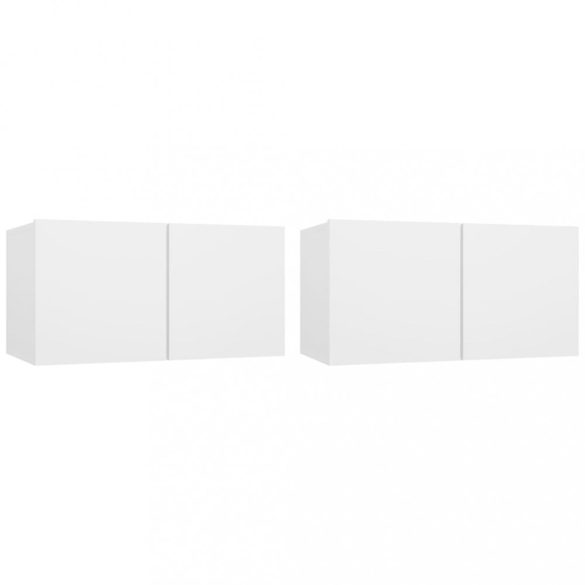 4 részes fehér szerelt fa TV-szekrényszett