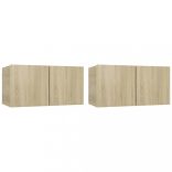 4 részes sonoma tölgy színű szerelt fa TV-szekrényszett