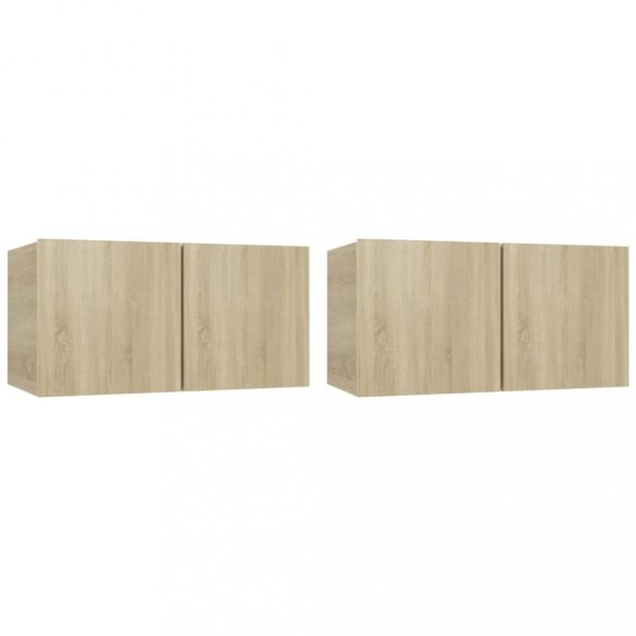 4 részes sonoma tölgy színű szerelt fa TV-szekrényszett