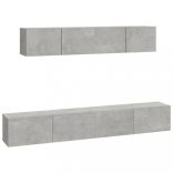 4 részes betonszürke szerelt fa TV-szekrényszett
