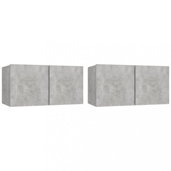 4 részes betonszürke szerelt fa TV-szekrényszett