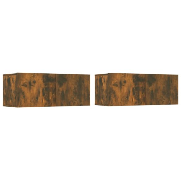 4 részes füstös tölgy színű szerelt fa TV-szekrényszett