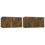 4 részes füstös tölgy színű szerelt fa TV-szekrényszett