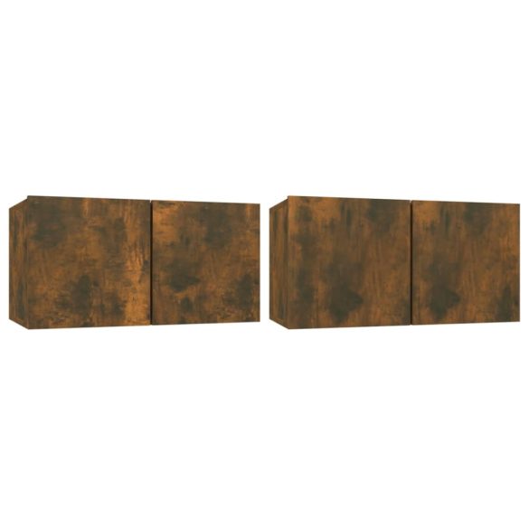 4 részes füstös tölgy színű szerelt fa TV-szekrényszett