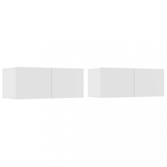 4 részes fehér szerelt fa TV-szekrényszett