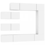 7 részes fehér szerelt fa TV-szekrényszett