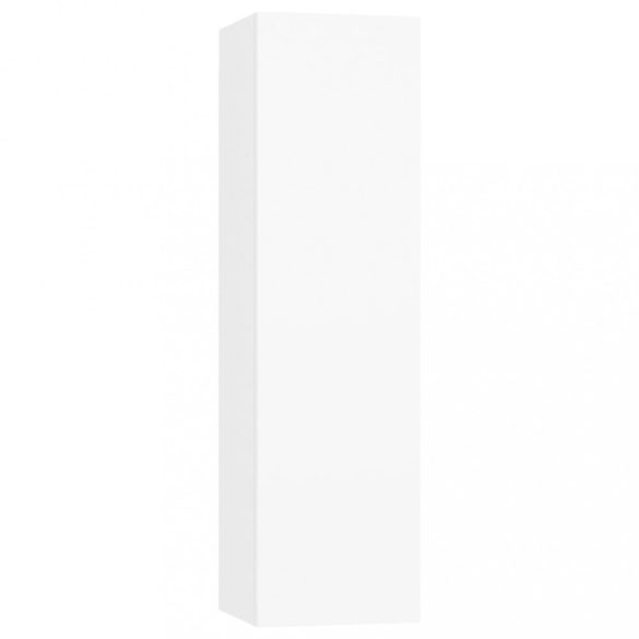 7 részes fehér szerelt fa TV-szekrényszett