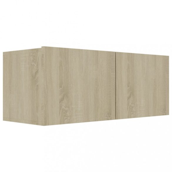 7 részes sonoma tölgyszínű szerelt fa TV-szekrényszett