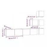 fehér falra szerelhető szerelt fa TV-szekrény