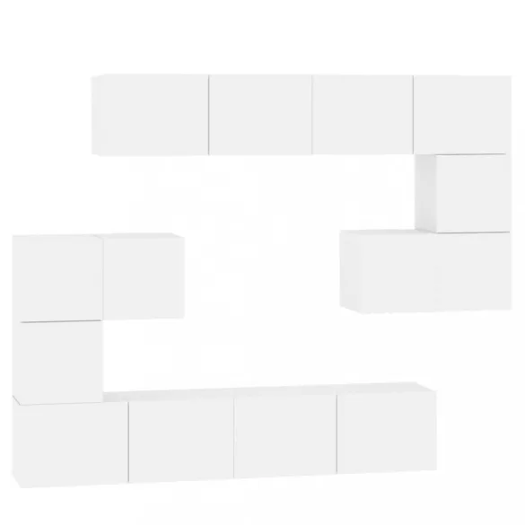 fehér falra szerelhető szerelt fa TV-szekrény