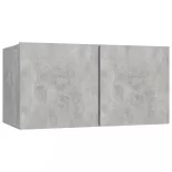 betonszürke falra szerelhető szerelt fa TV-szekrény