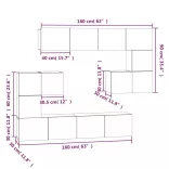 betonszürke falra szerelhető szerelt fa TV-szekrény