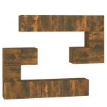 füstös tölgy színű falra szerelhető szerelt fa TV-szekrény