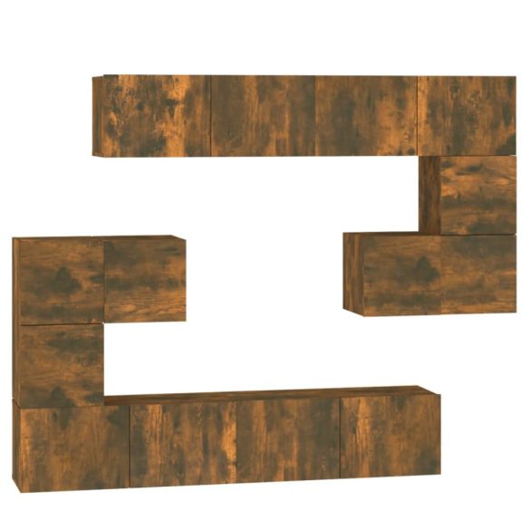 füstös tölgy színű falra szerelhető szerelt fa TV-szekrény