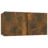 füstös tölgy színű falra szerelhető szerelt fa TV-szekrény