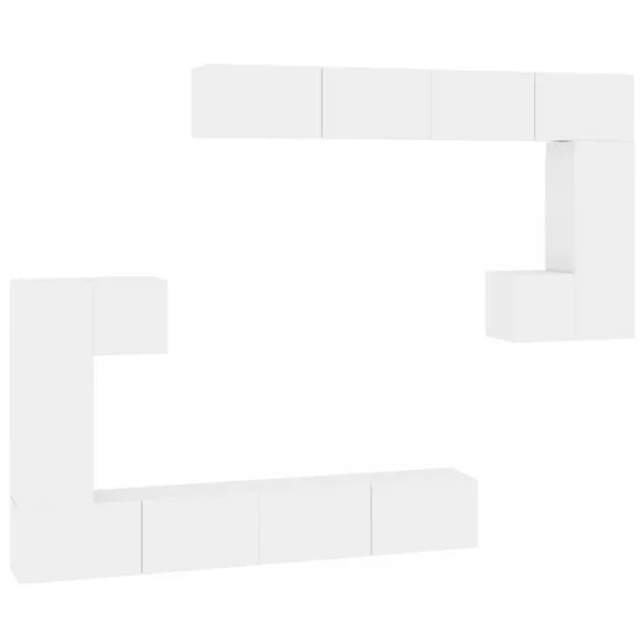 fehér falra szerelhető szerelt fa TV-szekrény