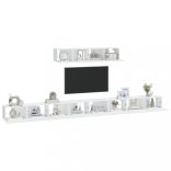 6 részes fehér szerelt fa TV-szekrényszett