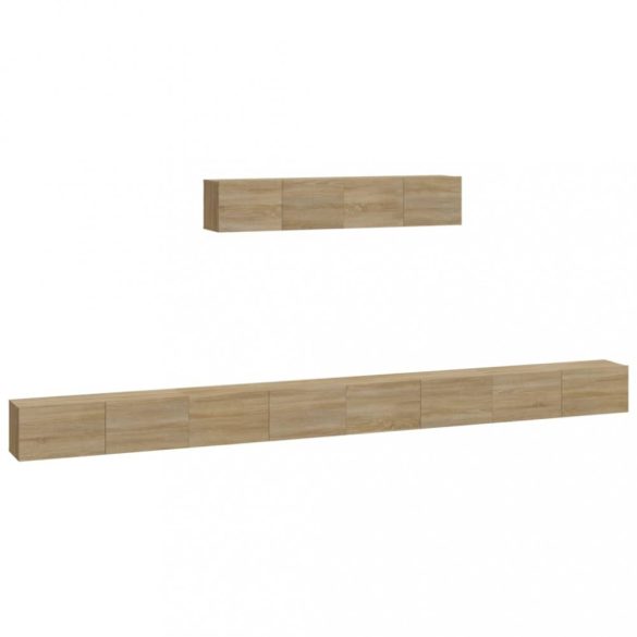 6 részes sonoma tölgy színű szerelt fa TV-szekrényszett