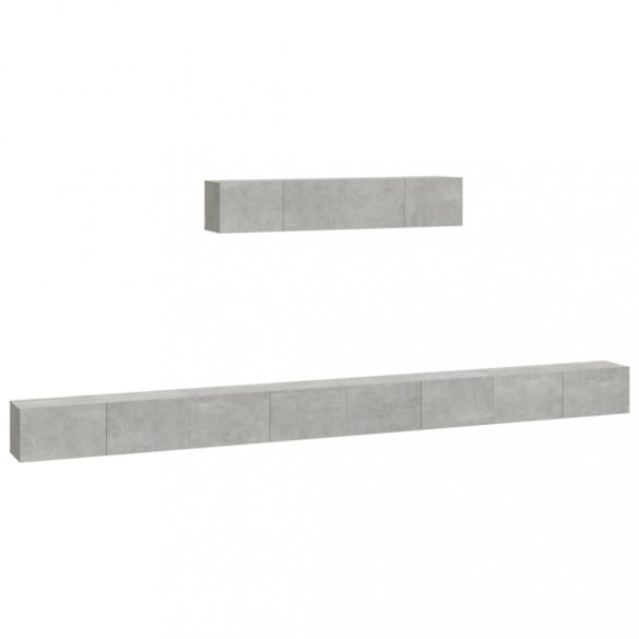 6 részes betonszürke szerelt fa TV-szekrényszett