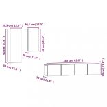 4 részes betonszürke szerelt fa TV-szekrényszett