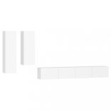 4 részes fehér szerelt fa TV-szekrényszett