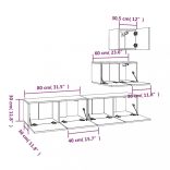 4 részes sonoma tölgy színű szerelt fa TV-szekrényszett