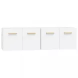 2 db fehér szerelt fa faliszekrény 60 x 36,5 x 35 cm