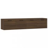 2 db barna tölgy színű szerelt fa faliszekrény 60x36,5x35 cm