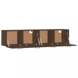 2 db barna tölgy színű szerelt fa faliszekrény 60x36,5x35 cm