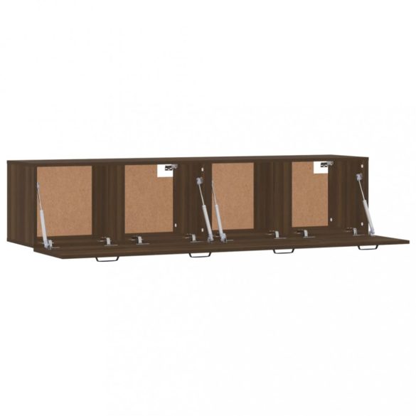 2 db barna tölgy színű szerelt fa faliszekrény 60x36,5x35 cm