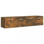 2 db füstös tölgy színű szerelt fa faliszekrény 80x35x36,5 cm