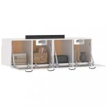 2 db magasfényű fehér szerelt fa faliszekrény 80x36,5x35 cm