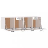 2 db magasfényű fehér szerelt fa faliszekrény 80x36,5x35 cm