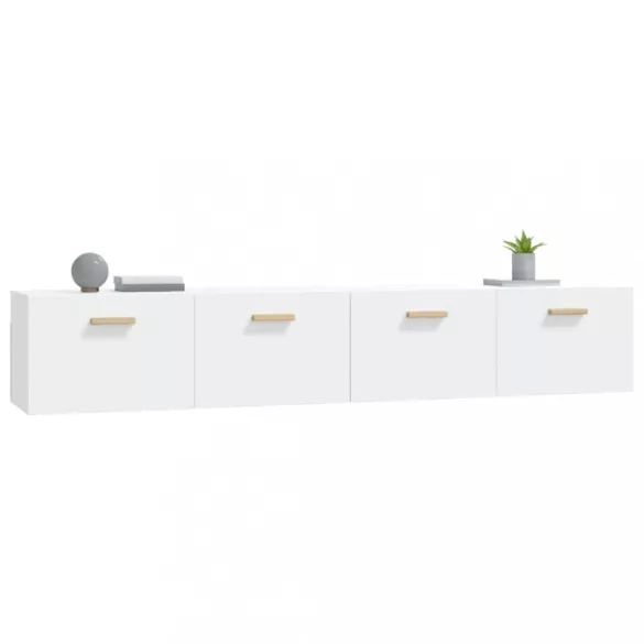 2 db fehér szerelt fa faliszekrény 100 x 36,5 x 35 cm