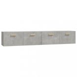 2 db betonszürke szerelt fa faliszekrény 100 x 36,5 x 35 cm