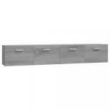 2 db szürke sonoma színű szerelt fa faliszekrény 100x36,5x35 cm