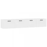 2 db fehér szerelt fa faliszekrény 100 x 36,5 x 35 cm