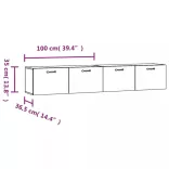 2 db fehér szerelt fa faliszekrény 100 x 36,5 x 35 cm