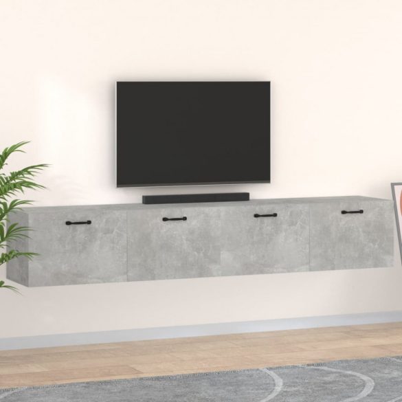 2 db betonszürke szerelt fa faliszekrény 100 x 36,5 x 35 cm