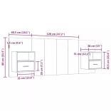 betonszürke szerelt fa ágyfejtámla szekrényekkel