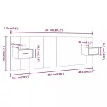 szürke sonoma színű szerelt fa ágyfejtámla szekrényekkel