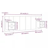 betonszürke szerelt fa ágyfejtámla szekrényekkel