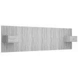 szürke sonoma színű szerelt fa ágyfejtámla szekrényekkel