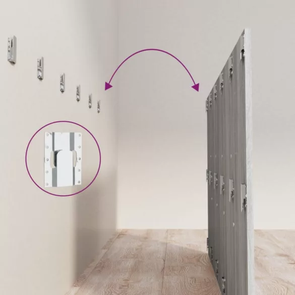 szürke sonoma színű szerelt fa ágyfejtámla szekrényekkel