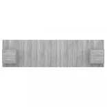 szürke sonoma színű szerelt fa ágyfejtámla szekrényekkel