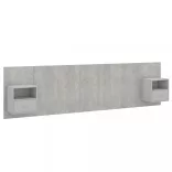 betonszürke szerelt fa ágyfejtámla szekrényekkel